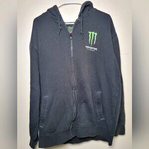Men's Monster Energy Drink Full Zip Hoodie Sweatshirt, Size XL